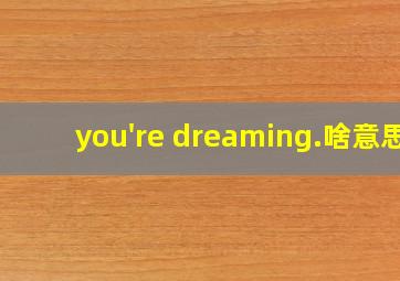 you're dreaming.啥意思